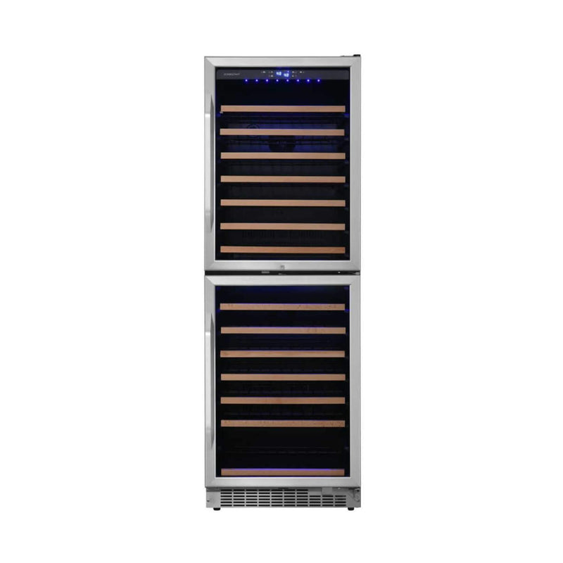 Edgestar 24-Inch 142 Bottle Built-In Dual Zone Double Door Wine Cooler With Door Lock [CWR1553DD] (SAK30742)