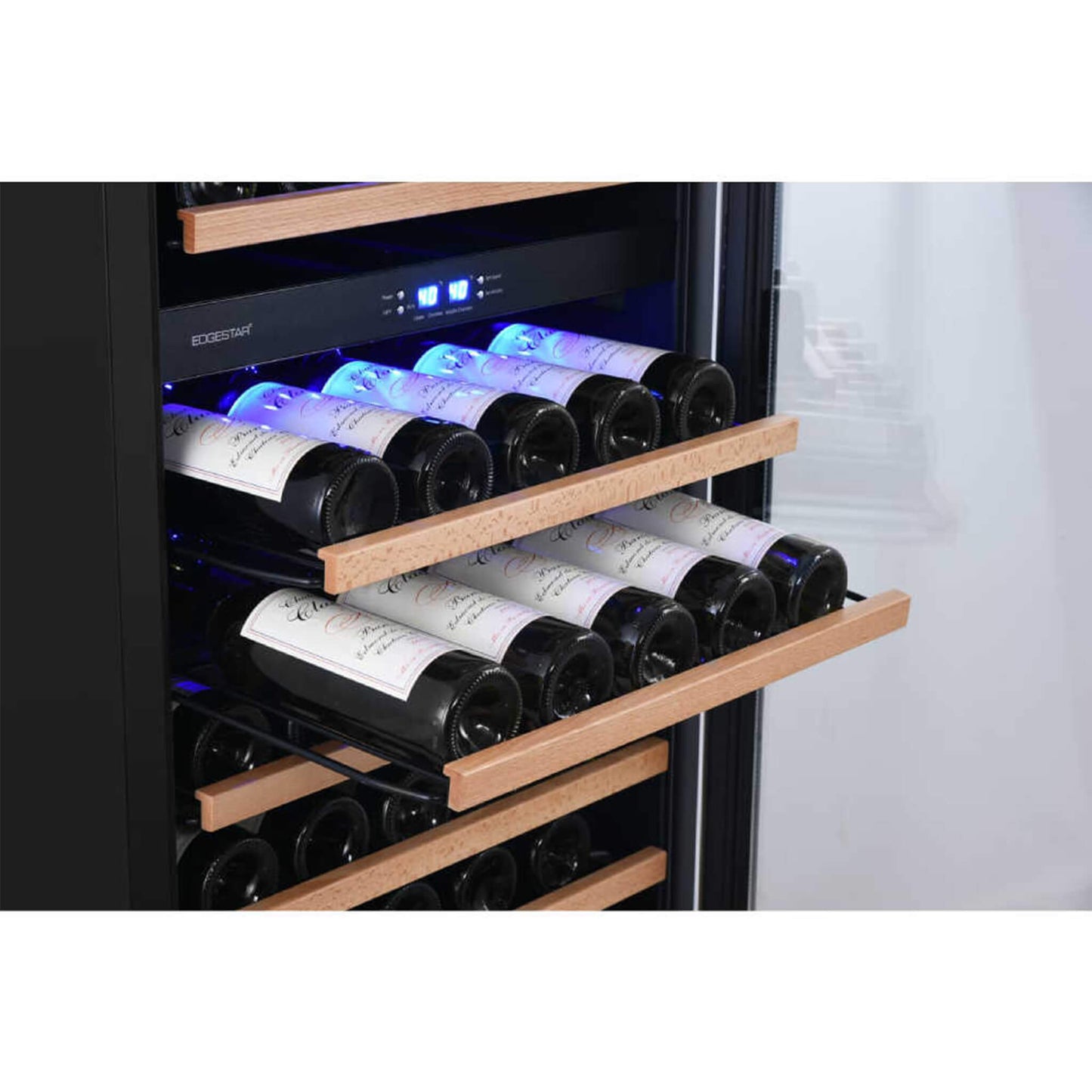 Edgestar 141 Bottle Capacity Freestanding Dual Zone Wine Cooler With Interior Lighting, 24" [CWR1552DZ] (SAK49245)