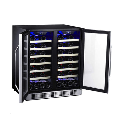 Edgestar 30-Inch Wide 56 Bottle Capacity Built-In French Door Wine Cooler With Door Locks [CWR5631FD] (SAK56381)