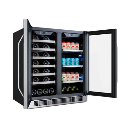 Edgestar 30-Inch Wide 28 Bottle Built In Dual Zone Beverage Center With 86 Can Capacity (SAK35972)