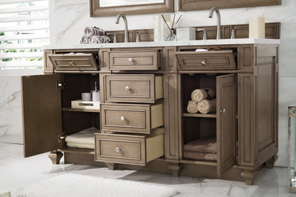 James Martin Bristol 60" Double Bathroom Vanity, Whitewashed Walnut