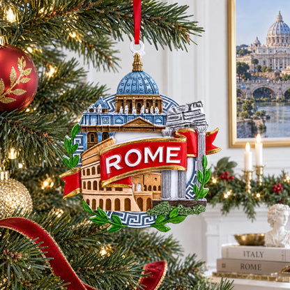 Rome Colosseum and St. Peter's Basilica, Italy Resin Christmas Ornament