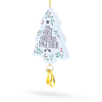 Our First Christmas Together Tree with Wedding Rings Resin Christmas Ornament