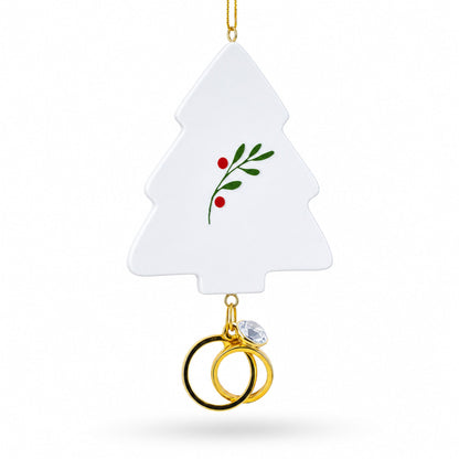 Our First Christmas Together Tree with Wedding Rings Resin Christmas Ornament