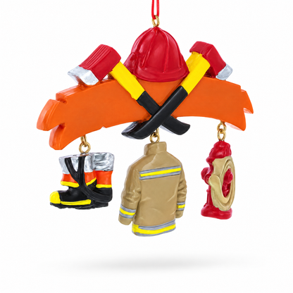 Courage & Honor Firefighter Gear Resin Christmas Ornament
