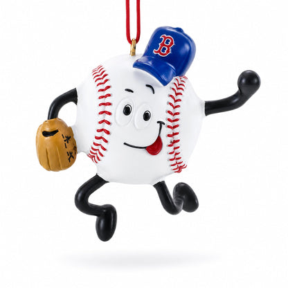 Smiling Baseball Character with Cap Resin Christmas Ornament