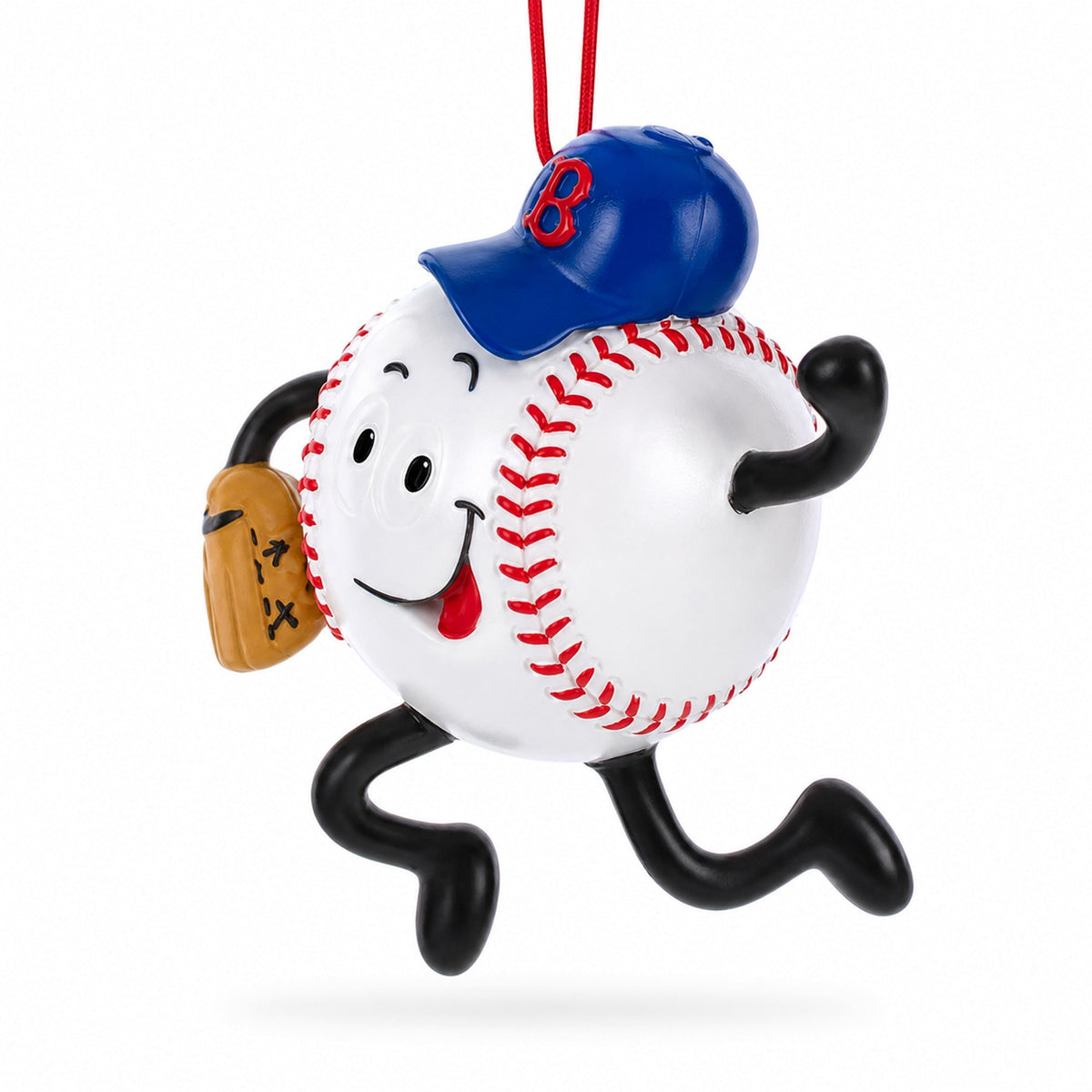 Smiling Baseball Character with Cap Resin Christmas Ornament