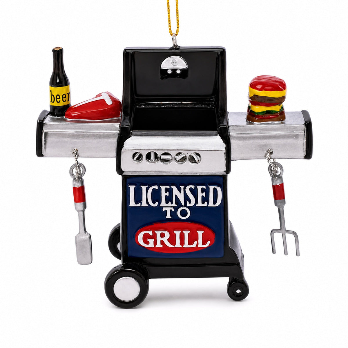 Licensed to Grill BBQ with Food Resin Christmas Ornament
