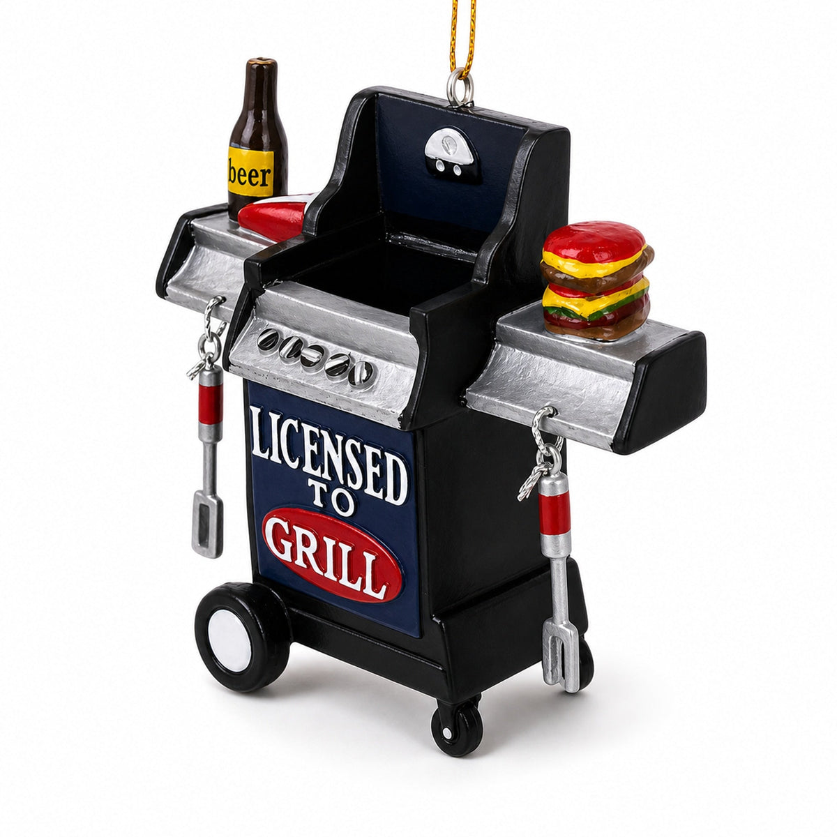 Licensed to Grill BBQ with Food Resin Christmas Ornament