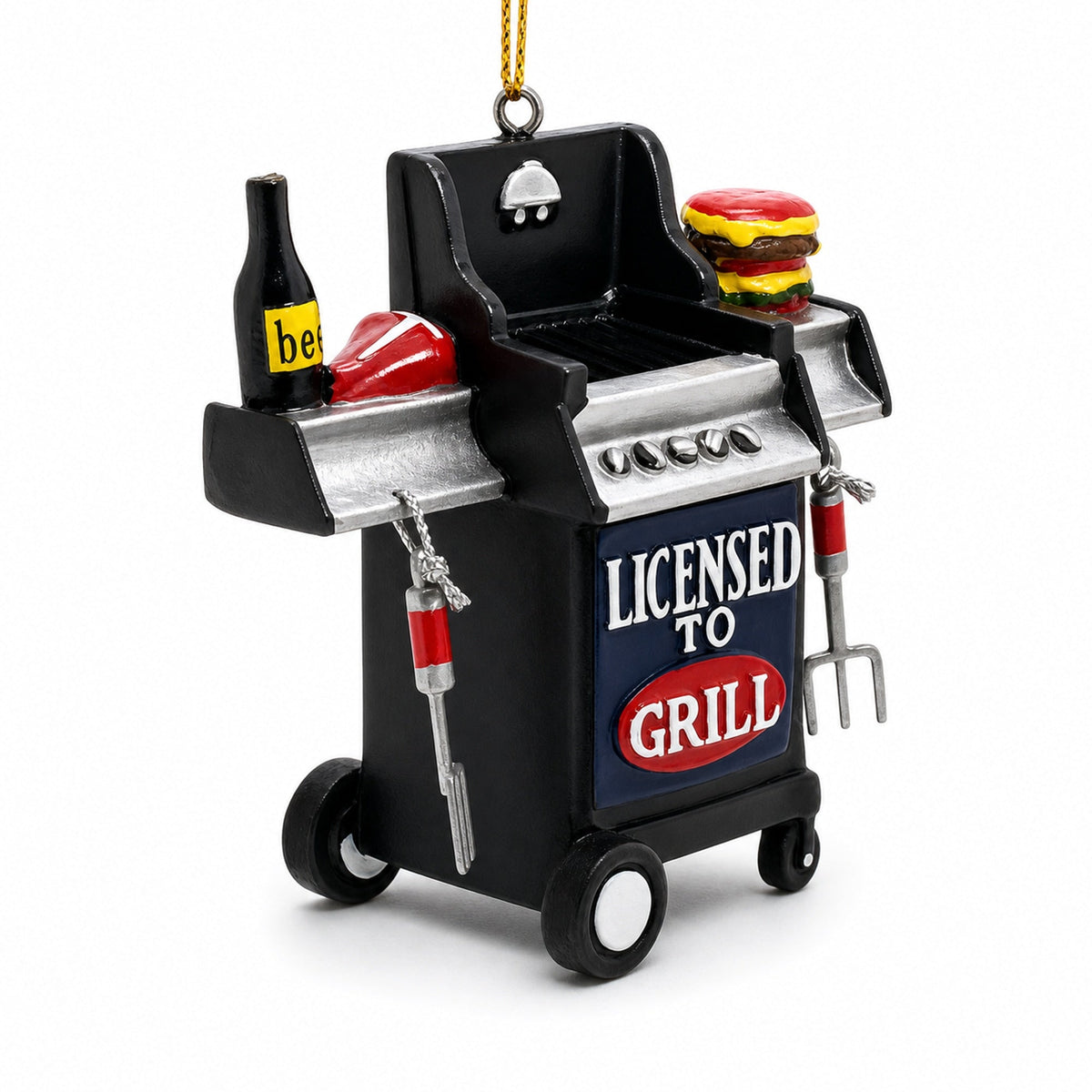 Licensed to Grill BBQ with Food Resin Christmas Ornament