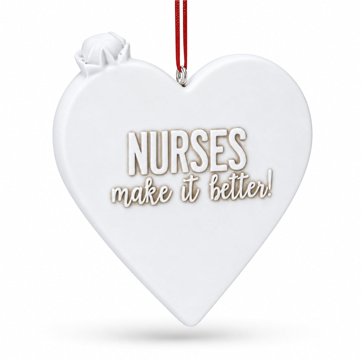 Best Nurse Ever Heart with Medical Tools Resin Christmas Ornament
