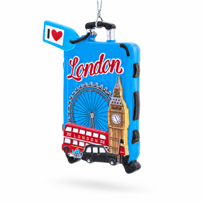 London Suitcase Travel Resin Christmas Ornament