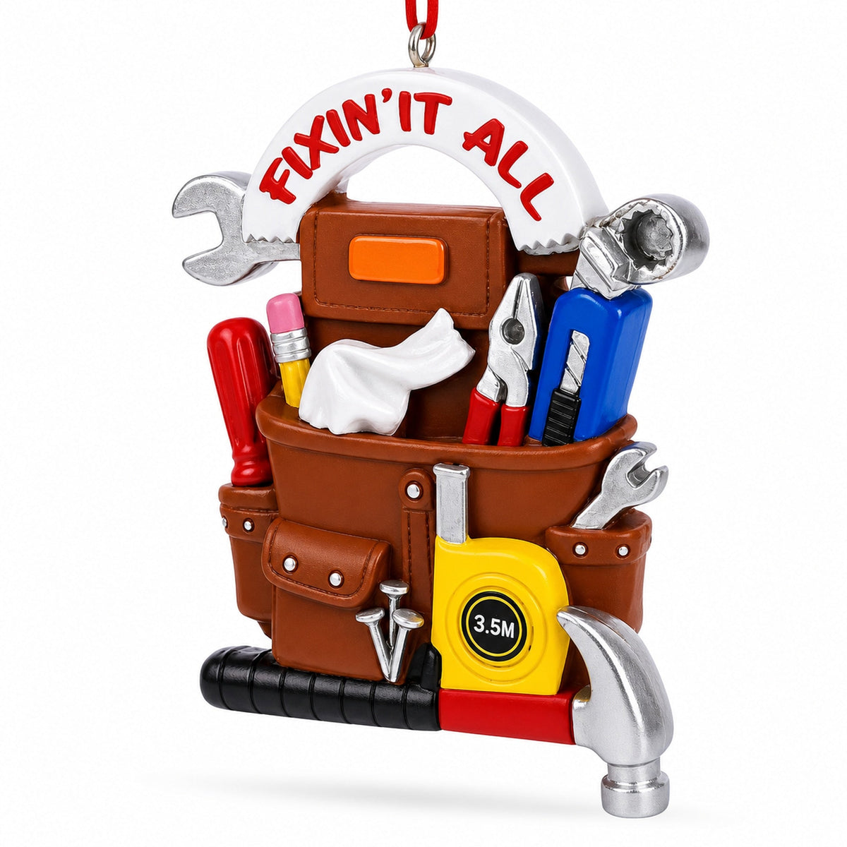 Handyman Tool Belt Fixin' It All Resin Christmas Ornament