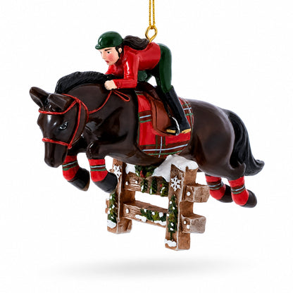 Equestrian Horse Jumper Rider Resin Christmas Ornament