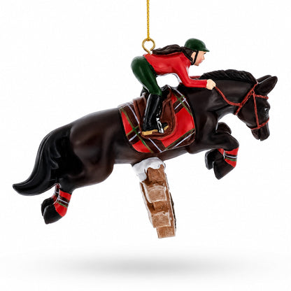 Equestrian Horse Jumper Rider Resin Christmas Ornament