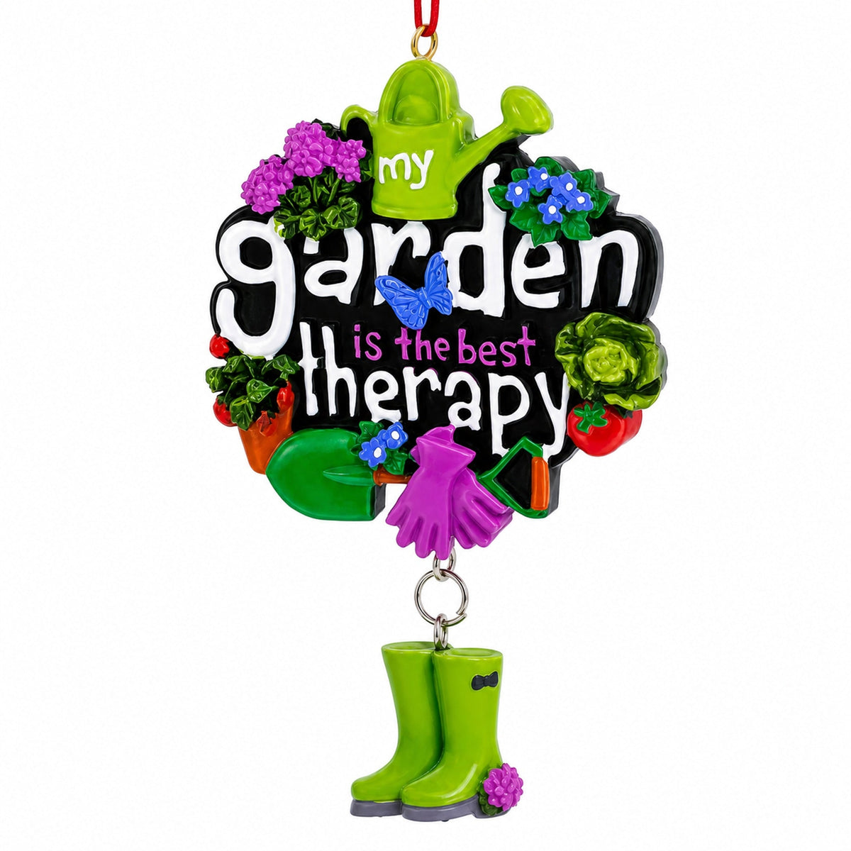 My Garden is the Best Therapy Resin Christmas Ornament