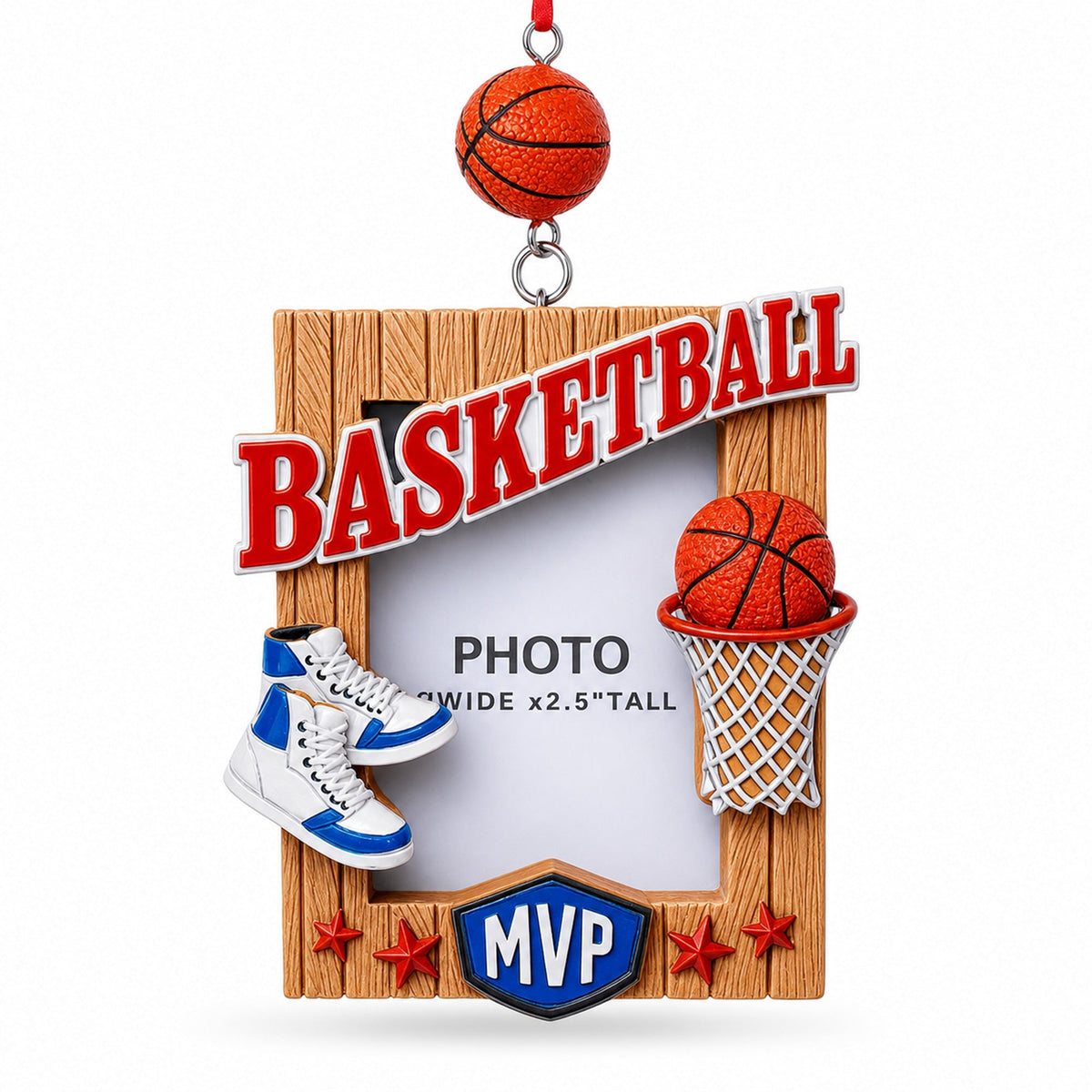 Basketball All Star Memory Photo Frame Resin Christmas Ornament