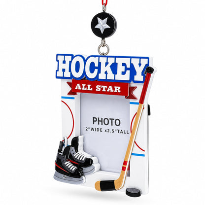 Hockey All Star Photo Frame Resin Christmas Ornament