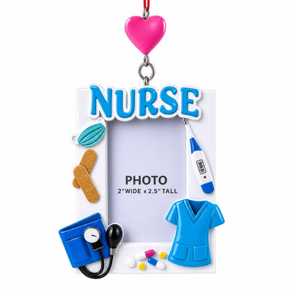 Nurse Photo Frame Resin Christmas Ornament