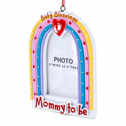 Mom's Baby Blessings Photo Frame Resin Christmas Ornament