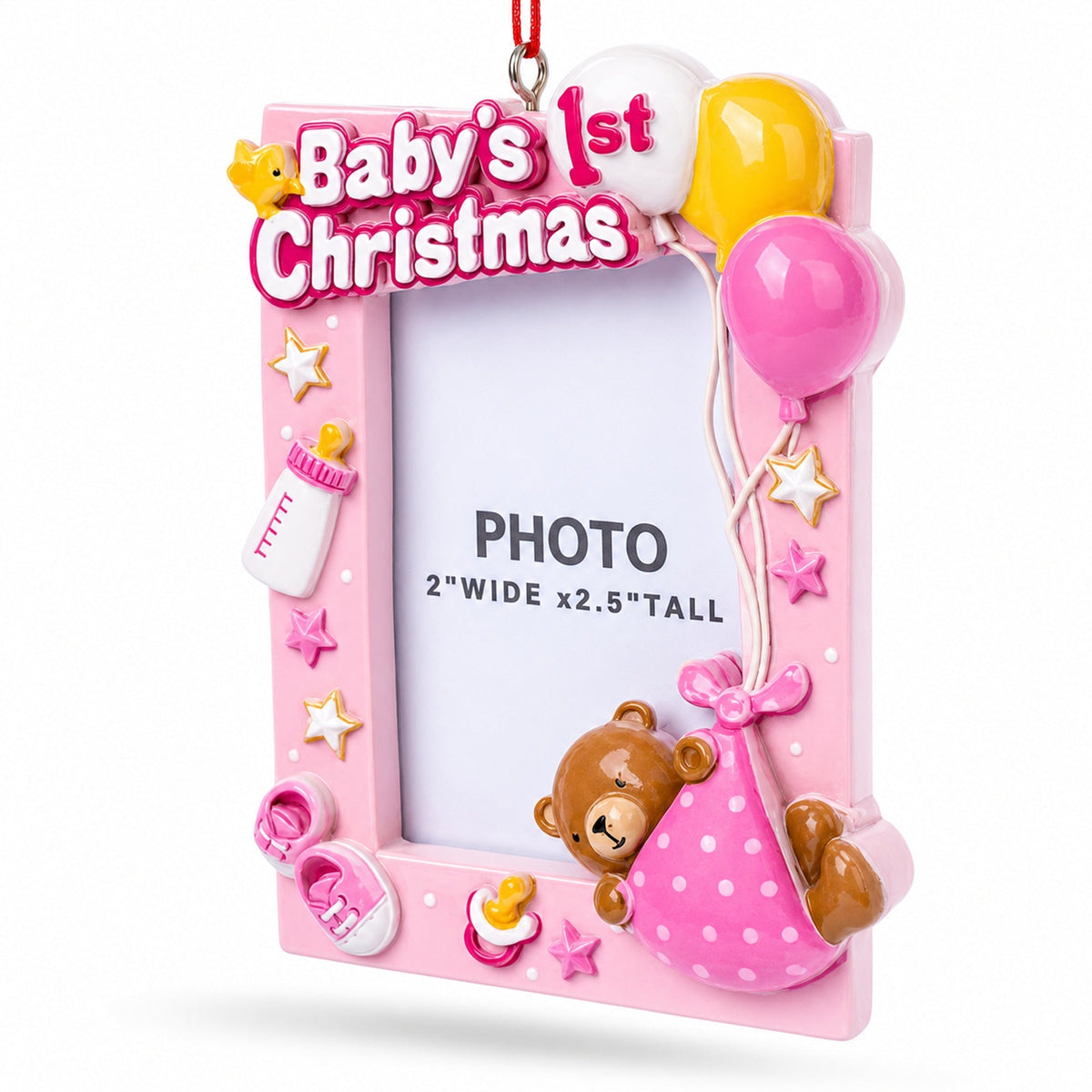 Baby Girl First Christmas Photo Frame Resin Christmas Ornament