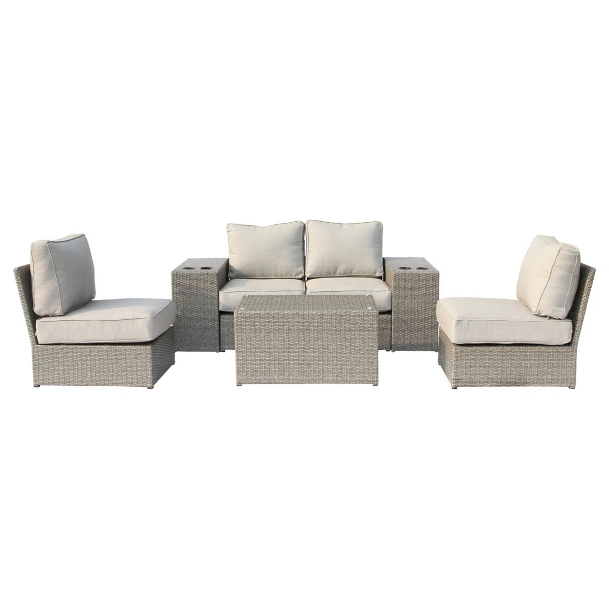 Stylish Modular Wicker Patio Seating Group