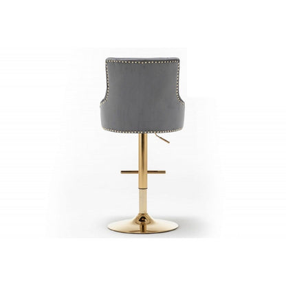 Adjustable Swivel Bar Stool With Nailhead Trim (Set of 2)