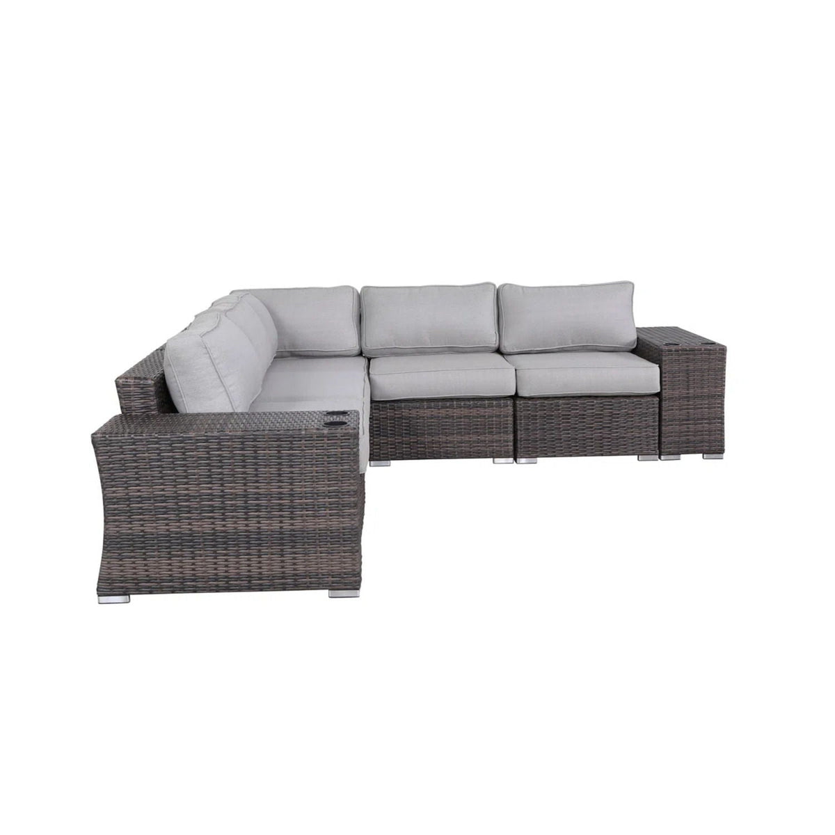 Rattan Sectional Sofa Set With Cushions