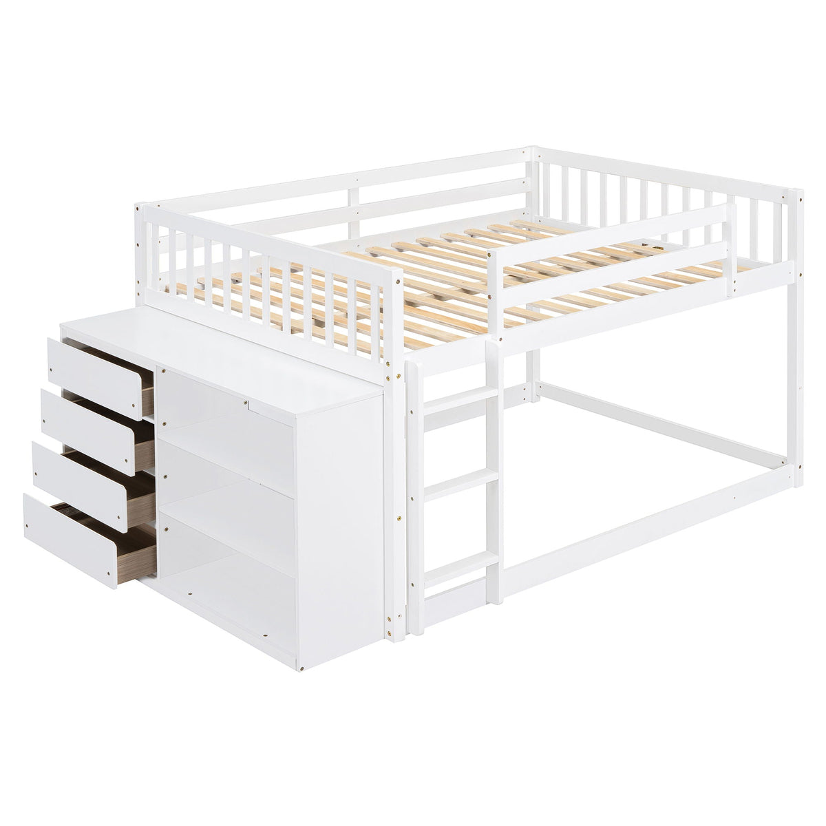 Bunk Bed With 4 Drawers And 3 Shelves