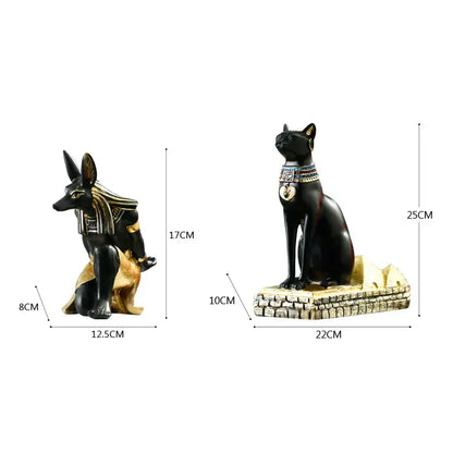 Egyptian black & gold cat god wine rack dining room decor
