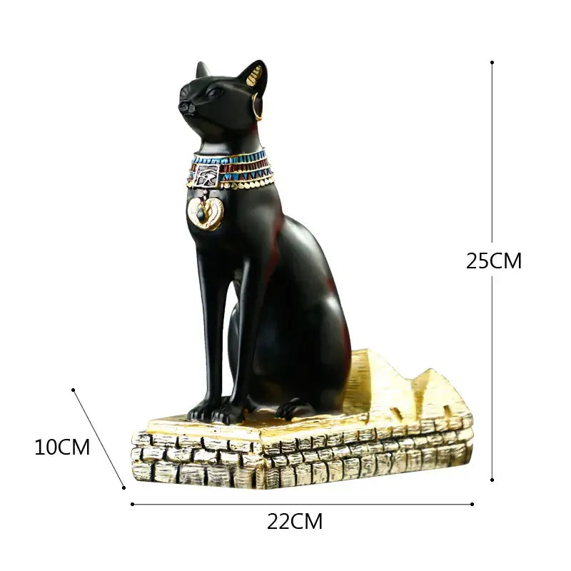 Egyptian black & gold cat god wine rack dining room decor