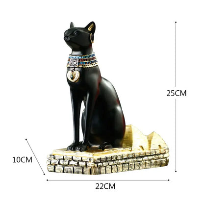 Egyptian black & gold cat god wine rack dining room decor