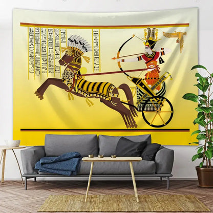 Egyptian psychedelic murals tapestry green anubis bedroom wall decor