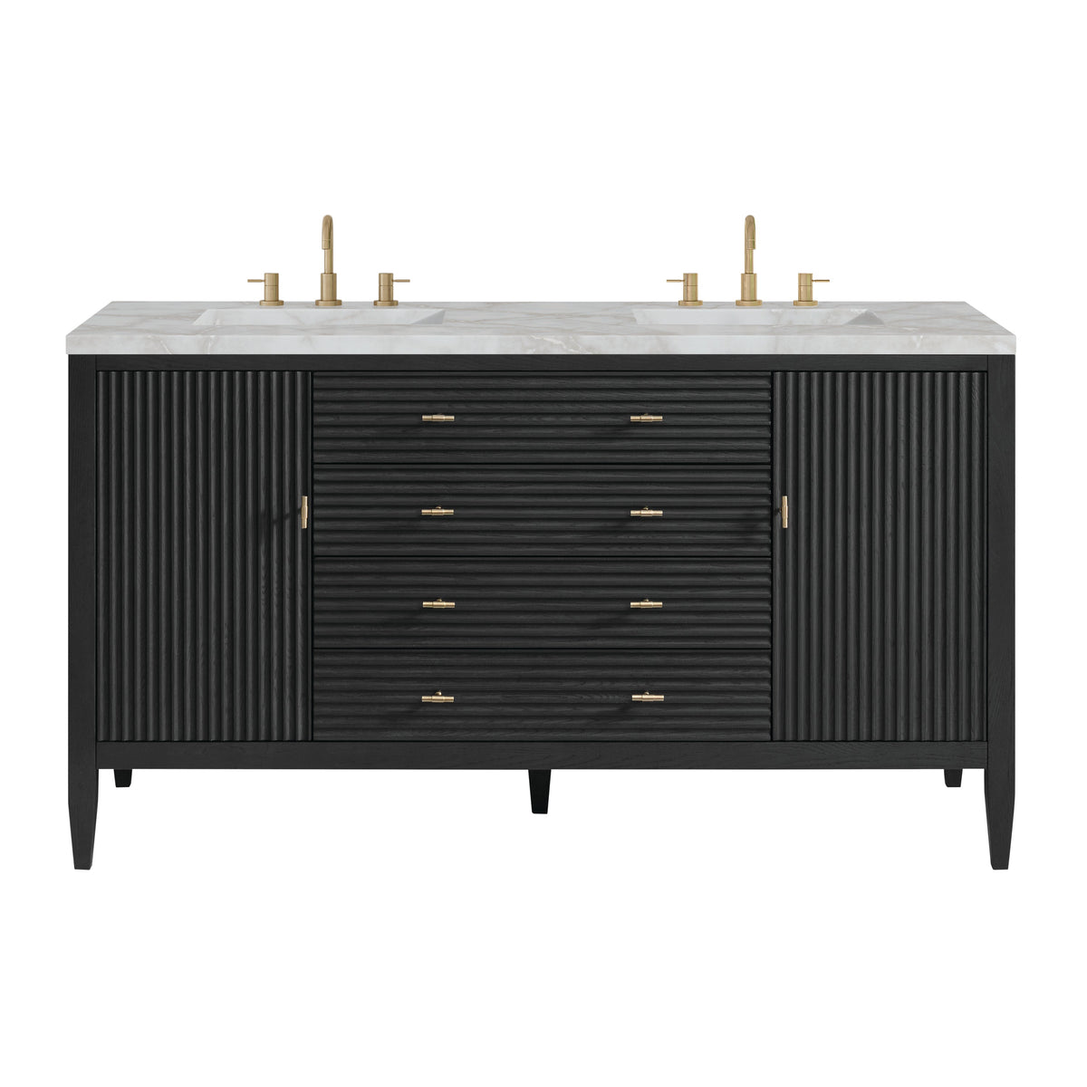 James Martin Myrrin 60" Double Bathroom Vanity, Carbon Oak