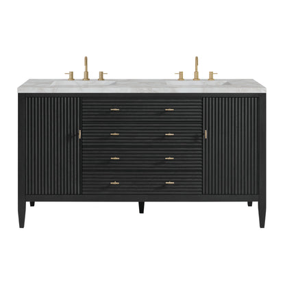James Martin Myrrin 60" Double Bathroom Vanity, Carbon Oak