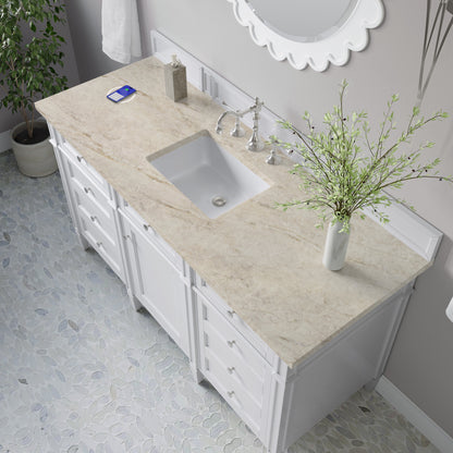James Martin Brittany 60" Single Bathroom Vanity, Bright White
