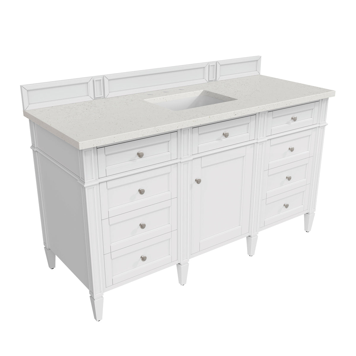 James Martin Brittany 60" Single Bathroom Vanity, Bright White