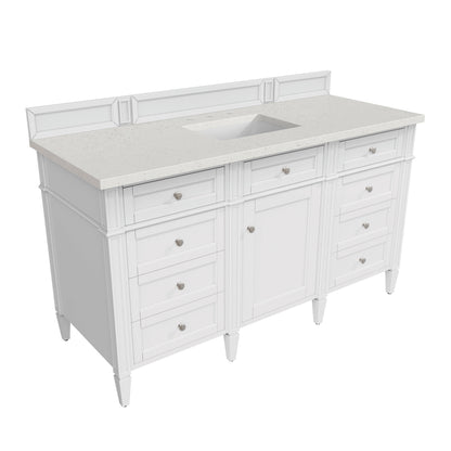 James Martin Brittany 60" Single Bathroom Vanity, Bright White