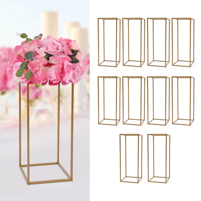 DecorBites™ Elegant 10-Piece Gold Wedding Flower Stand