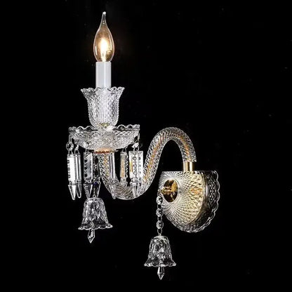 Elegant 5-light crystal wall lamp for bedroom and aisle decor