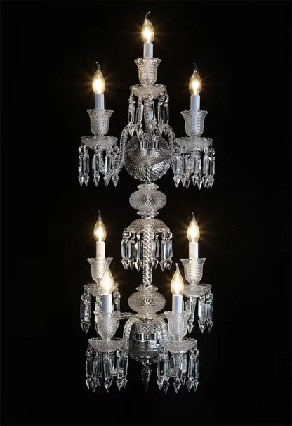 Elegant 5-light crystal wall lamp for bedroom and aisle decor