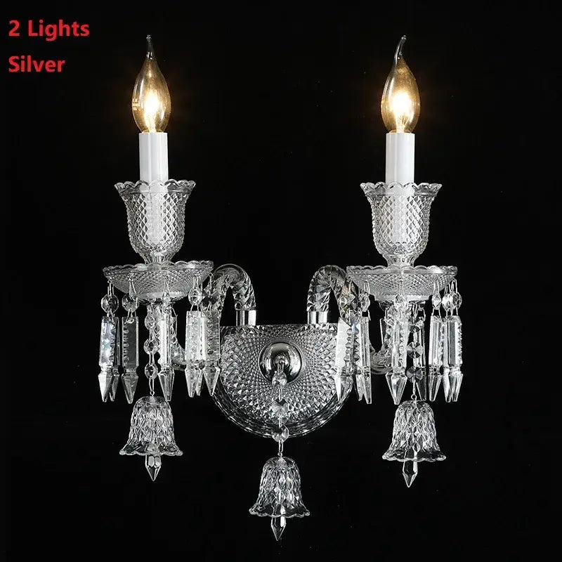 Elegant 5-light crystal wall lamp for bedroom and aisle decor