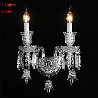 Elegant 5-light crystal wall lamp for bedroom and aisle decor