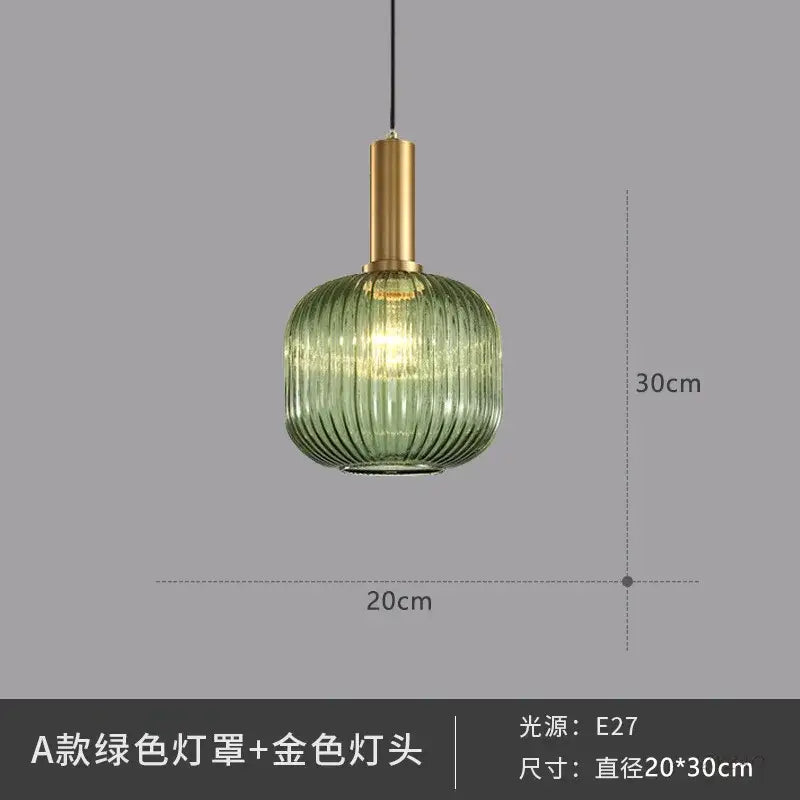 Elegant amber ribbed glass pendant lights for dining room