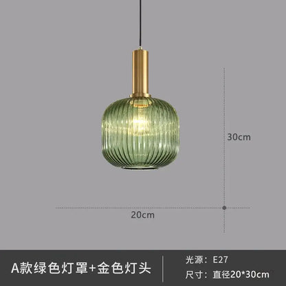 Elegant amber ribbed glass pendant lights for dining room