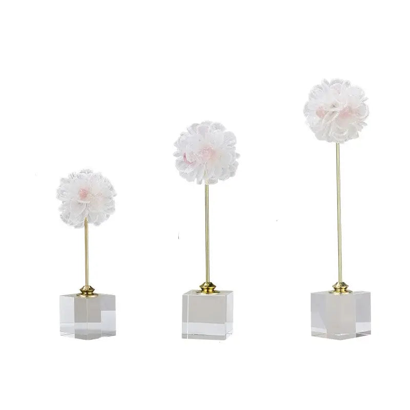 Elegant amethyst crystal flower glass sculptures – living room decor