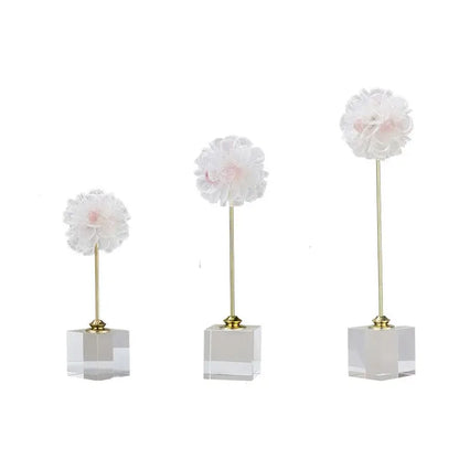 Elegant amethyst crystal flower glass sculptures – living room decor