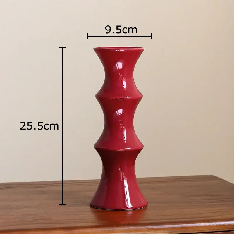 Elegant black bamboo shape ceramic vase living room table decor