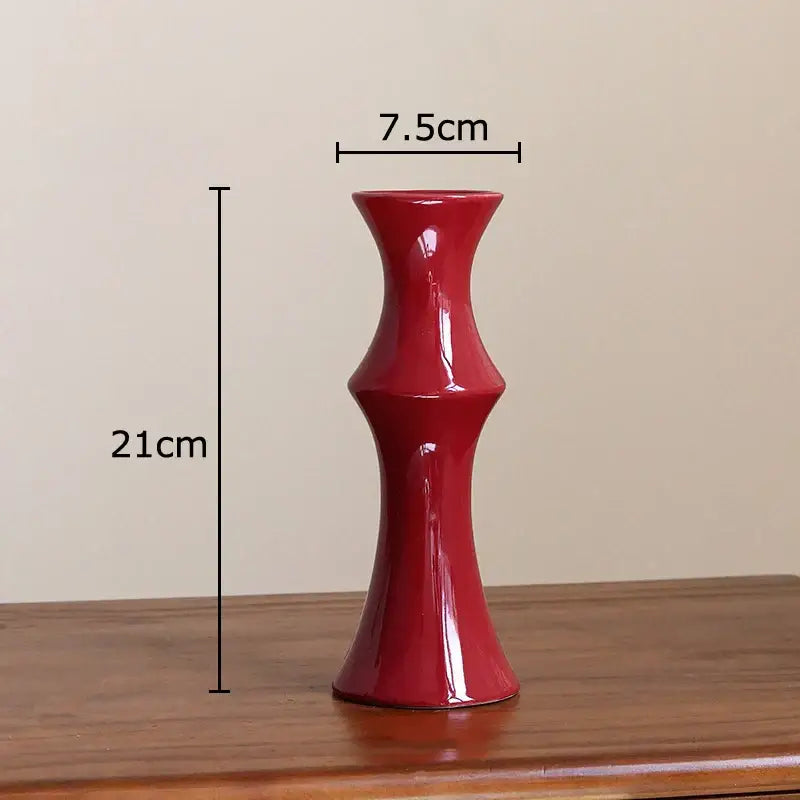 Elegant black bamboo shape ceramic vase living room table decor