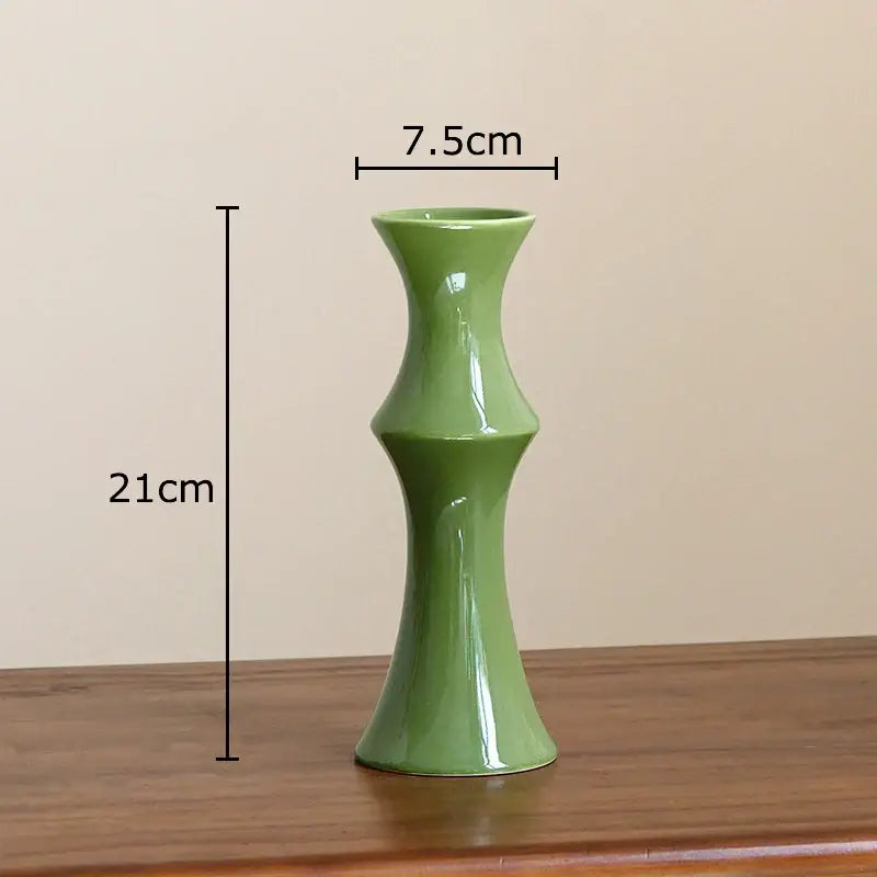 Elegant black bamboo shape ceramic vase living room table decor